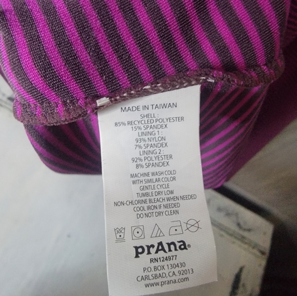 Prana Women's Medium Rebecca Striped Purple Brown Athletic Dress Built In Bra  - Picture 6 of 6